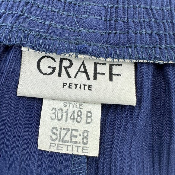 Graff Petite Skirt Womens Vintage Pull On Elastic Waist Pockets Navy Blue 8 NWT - Picture 7 of 9
